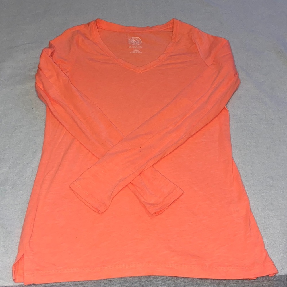 Neon Orange Long Sleeve T Shirt